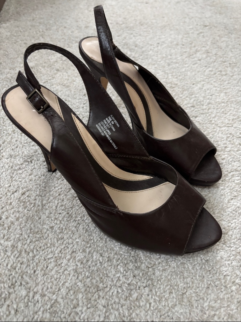 Apt. 9 Dark Brown Open-Toe Slingback Heels